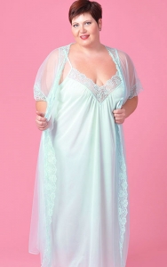Elegant Sea Mist Nightgown Peignoir Set