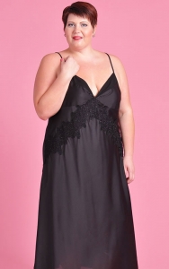 Extravagance in Black Nightgown